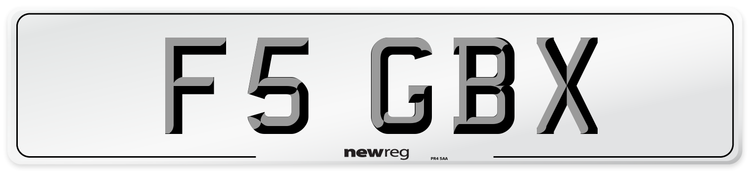 F5 GBX Number Plate from New Reg